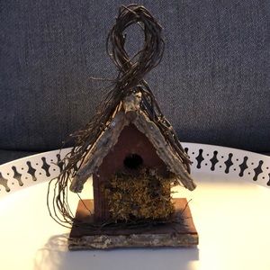Rustic primitive decorative wood and vine birdhouse